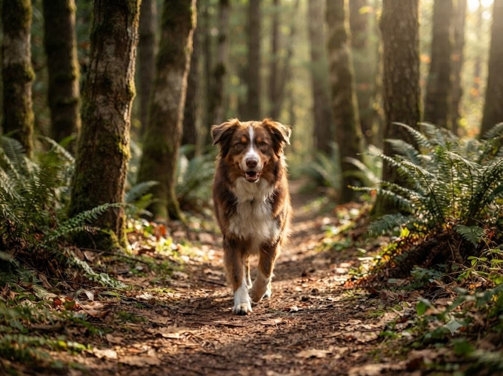 Dog hiking Mont Royal trail